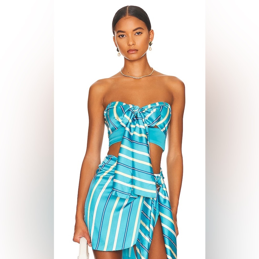 Atoir Tied Up Crop in Bahamas Stripe